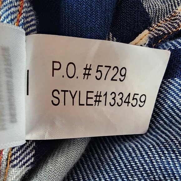 Carbon2Cobalt Mens XL Shirt Flannel Button Plaid Navy Blue White Cotton Preppy - Picture 7 of 8